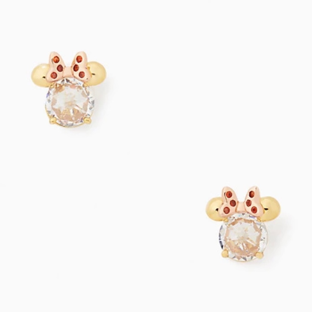 New! Kate Spade Rhinestone Minnie Mouse stud earrings
